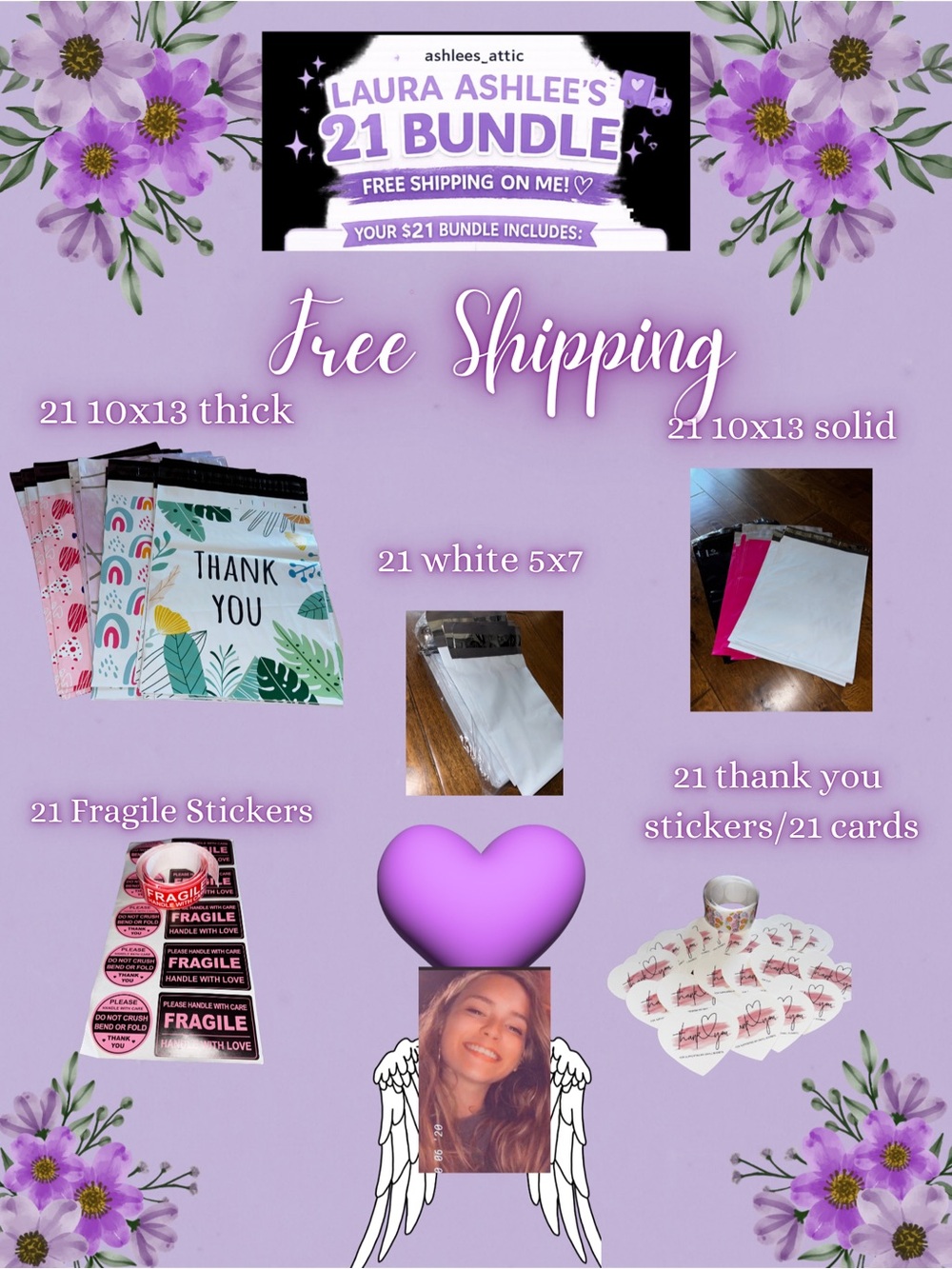 Laura Ashlee's 21 Bundle - Thank You & Shipping Supplies 125 pieces